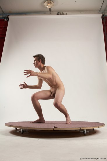 Nude Man White Standing poses - ALL Slim Short Brown Standing poses - simple Multi angles poses Realistic