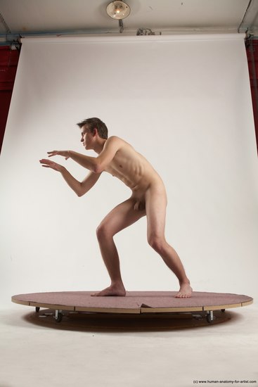 Nude Man White Standing poses - ALL Slim Short Brown Standing poses - simple Multi angles poses Realistic