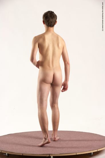 Nude Man White Standing poses - ALL Slim Short Brown Standing poses - simple Multi angles poses Realistic