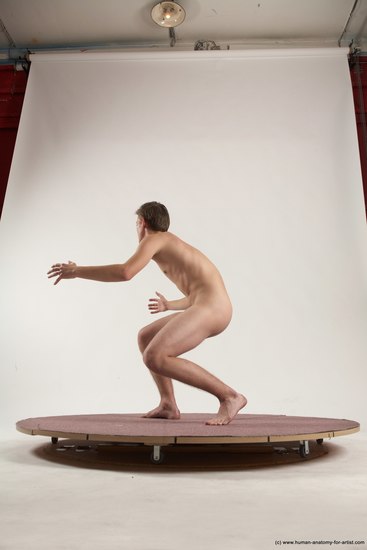 Nude Man White Standing poses - ALL Slim Short Brown Standing poses - simple Multi angles poses Realistic