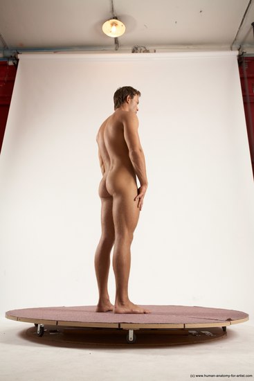 Nude Man White Standing poses - ALL Athletic Short Brown Standing poses - simple Multi angles poses Realistic