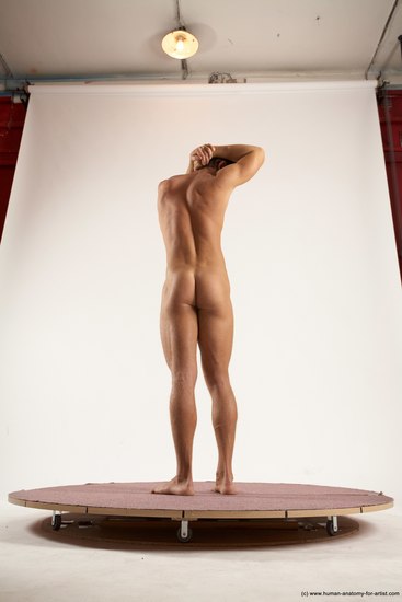 Nude Man White Standing poses - ALL Athletic Short Brown Standing poses - simple Multi angles poses Realistic