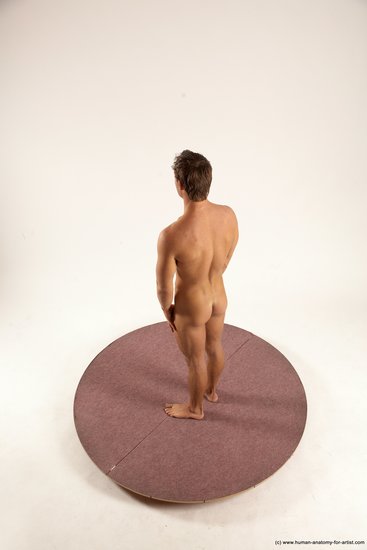 Nude Man White Standing poses - ALL Athletic Short Brown Standing poses - simple Multi angles poses Realistic