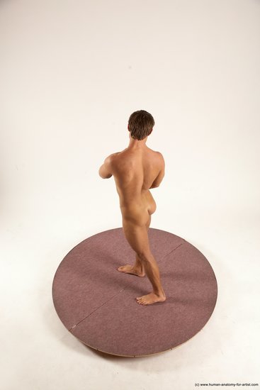 Nude Man White Standing poses - ALL Athletic Short Brown Standing poses - simple Multi angles poses Realistic