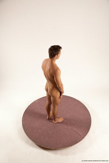 Nude Man White Standing poses - ALL Athletic Short Brown Standing poses - simple Multi angles poses Realistic