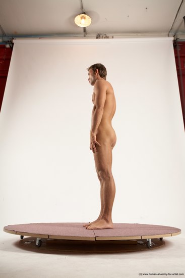 Nude Man White Standing poses - ALL Athletic Short Brown Standing poses - simple Multi angles poses Realistic