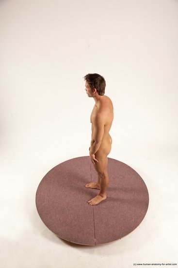 Nude Man White Standing poses - ALL Athletic Short Brown Standing poses - simple Multi angles poses Realistic