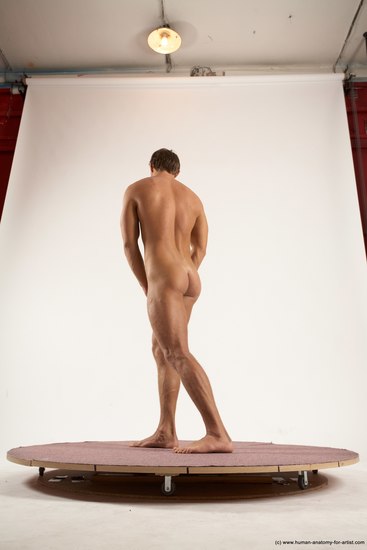 Nude Man White Standing poses - ALL Athletic Short Brown Standing poses - simple Multi angles poses Realistic