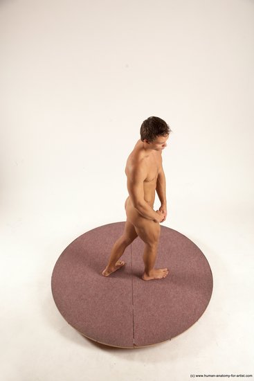 Nude Man White Standing poses - ALL Athletic Short Brown Standing poses - simple Multi angles poses Realistic