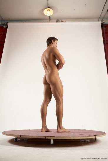 Nude Man White Standing poses - ALL Athletic Short Brown Standing poses - simple Multi angles poses Realistic