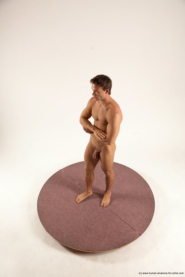 Nude Man White Standing poses - ALL Athletic Short Brown Standing poses - simple Multi angles poses Realistic