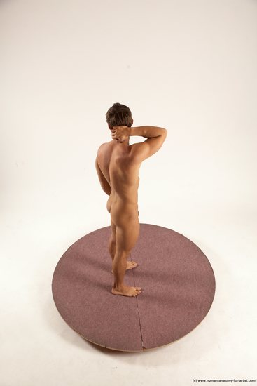 Nude Man White Standing poses - ALL Athletic Short Brown Standing poses - simple Multi angles poses Realistic