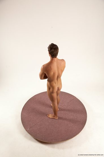 Nude Man White Standing poses - ALL Athletic Short Brown Standing poses - simple Multi angles poses Realistic