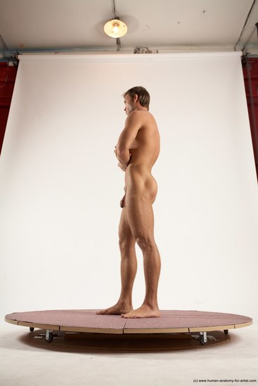 Nude Man White Standing poses - ALL Athletic Short Brown Standing poses - simple Multi angles poses Realistic