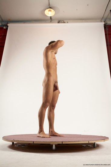 Nude Man White Standing poses - ALL Athletic Short Brown Standing poses - simple Multi angles poses Realistic