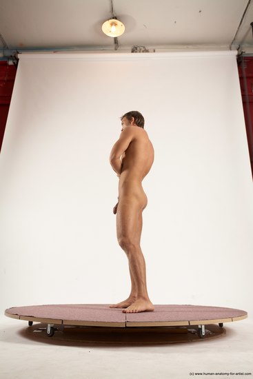 Nude Man White Standing poses - ALL Athletic Short Brown Standing poses - simple Multi angles poses Realistic