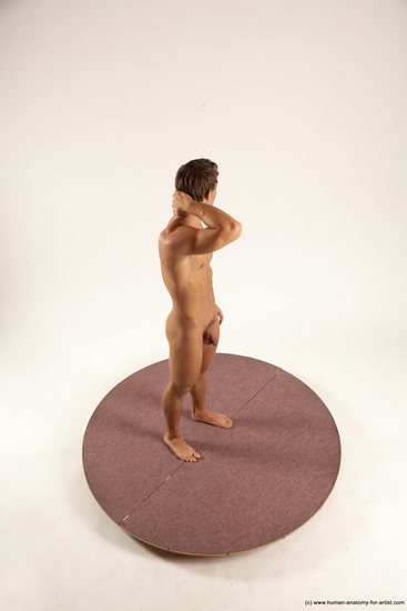 Nude Man White Standing poses - ALL Athletic Short Brown Standing poses - simple Multi angles poses Realistic