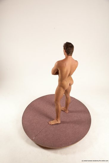 Nude Man White Standing poses - ALL Athletic Short Brown Standing poses - simple Multi angles poses Realistic