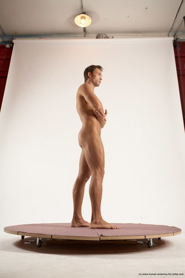 Nude Man White Standing poses - ALL Athletic Short Brown Standing poses - simple Multi angles poses Realistic