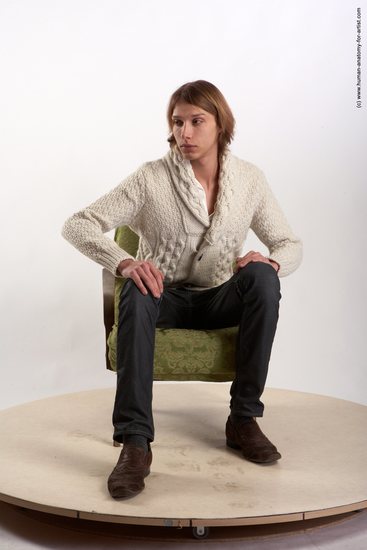 Casual Man White Sitting poses - simple Underweight Medium Brown Sitting poses - ALL Academic