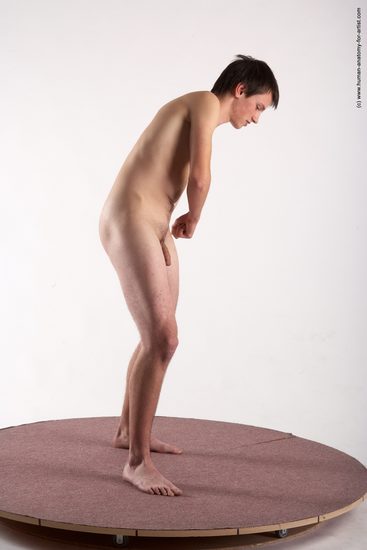 Nude Man White Standing poses - ALL Slim Short Brown Standing poses - simple Realistic