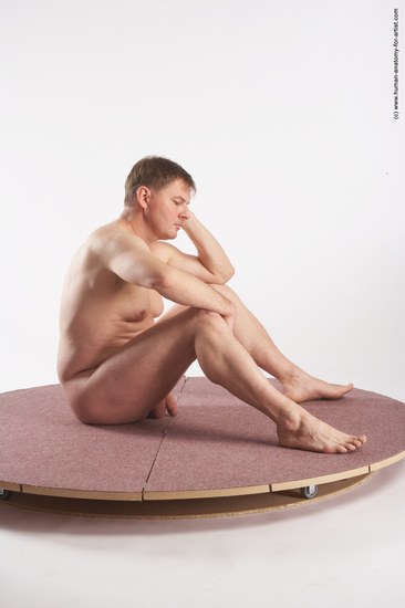 Nude Man White Sitting poses - simple Slim Short Grey Sitting poses - ALL Realistic