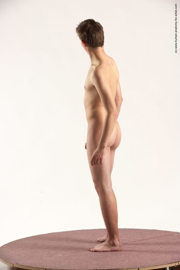 Nude Man White Standing poses - ALL Athletic Short Brown Standing poses - simple Multi angles poses Realistic