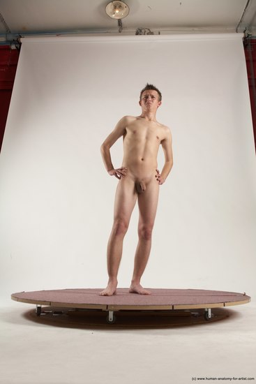 Nude Man White Standing poses - ALL Athletic Short Brown Standing poses - simple Multi angles poses Realistic