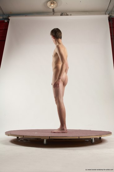 Nude Man White Standing poses - ALL Athletic Short Brown Standing poses - simple Multi angles poses Realistic