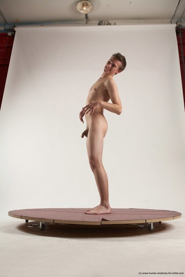 Nude Man White Standing poses - ALL Athletic Short Brown Standing poses - simple Multi angles poses Realistic