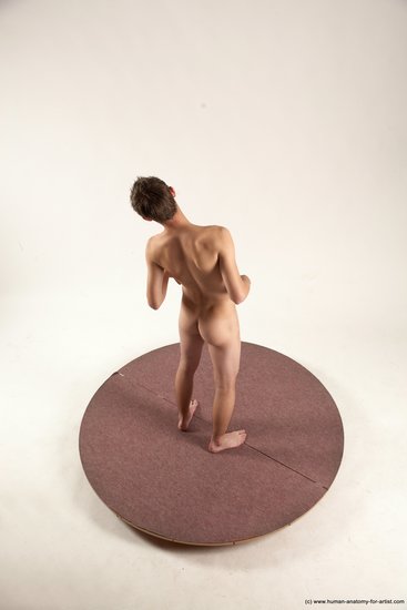 Nude Man White Standing poses - ALL Athletic Short Brown Standing poses - simple Multi angles poses Realistic