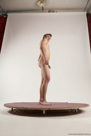 Nude Man White Standing poses - ALL Athletic Short Brown Standing poses - simple Multi angles poses Realistic