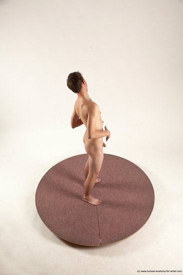 Nude Man White Standing poses - ALL Athletic Short Brown Standing poses - simple Multi angles poses Realistic