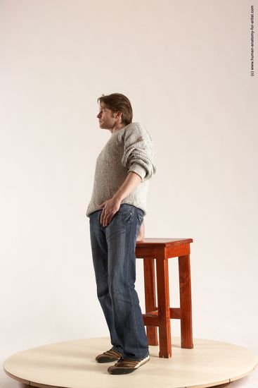 Casual Man White Standing poses - ALL Slim Short Brown Standing poses - simple Multi angles poses Academic