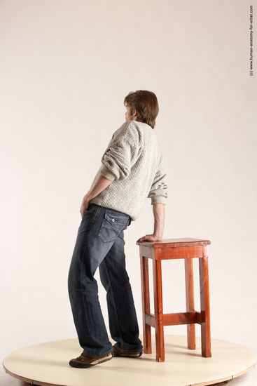 Casual Man White Standing poses - ALL Slim Short Brown Standing poses - simple Multi angles poses Academic