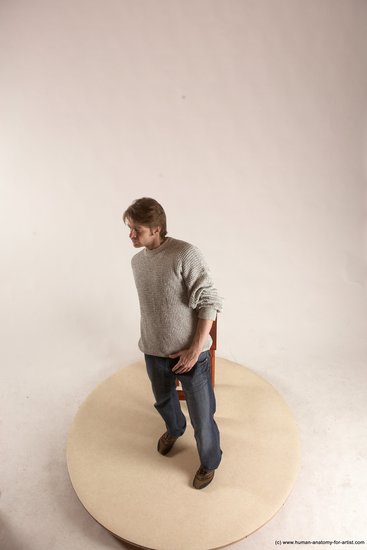 Casual Man White Standing poses - ALL Slim Short Brown Standing poses - simple Multi angles poses Academic