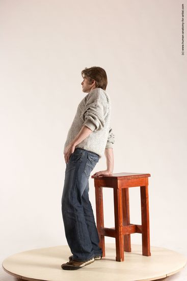 Casual Man White Standing poses - ALL Slim Short Brown Standing poses - simple Multi angles poses Academic