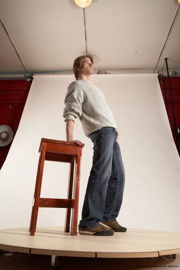 Casual Man White Standing poses - ALL Slim Short Brown Standing poses - simple Multi angles poses Academic