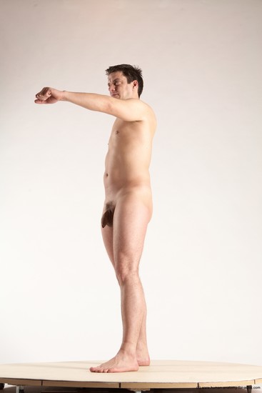 Nude Man White Standing poses - ALL Average Short Brown Standing poses - simple Multi angles poses Realistic