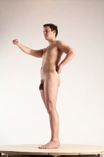 Nude Man White Standing poses - ALL Average Short Brown Standing poses - simple Multi angles poses Realistic