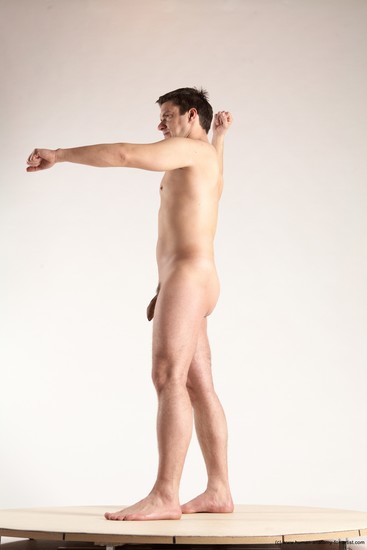 Nude Man White Standing poses - ALL Average Short Brown Standing poses - simple Multi angles poses Realistic