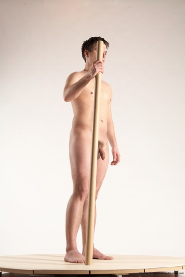 Nude Man White Standing poses - ALL Average Short Brown Standing poses - simple Multi angles poses Realistic