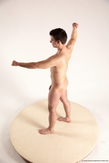 Nude Man White Standing poses - ALL Average Short Brown Standing poses - simple Multi angles poses Realistic