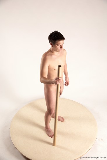 Nude Man White Standing poses - ALL Average Short Brown Standing poses - simple Multi angles poses Realistic