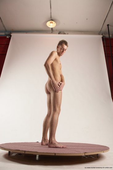 Nude Man White Standing poses - ALL Slim Short Brown Standing poses - simple Multi angles poses Realistic