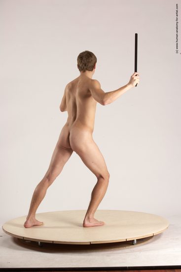 Nude Daily activities Man White Moving poses Athletic Short Brown Multi angles poses Realistic