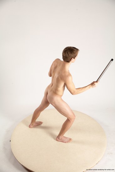 Nude Daily activities Man White Moving poses Athletic Short Brown Multi angles poses Realistic