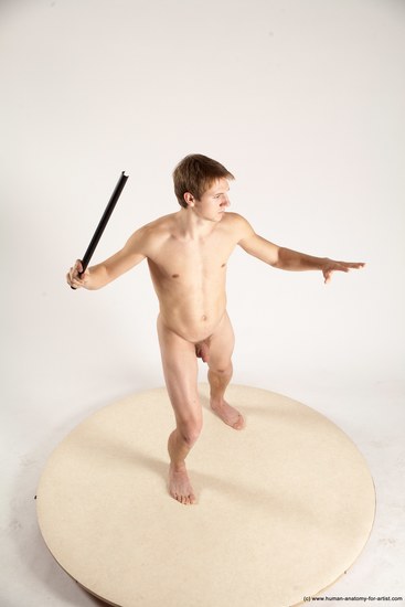 Nude Daily activities Man White Moving poses Athletic Short Brown Multi angles poses Realistic