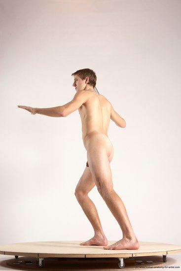 Nude Daily activities Man White Moving poses Athletic Short Brown Multi angles poses Realistic