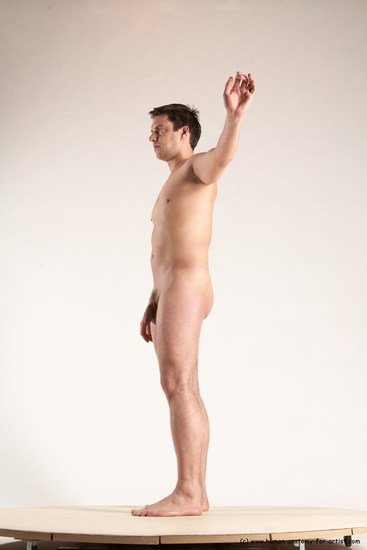 Nude Man White Standing poses - ALL Average Short Brown Standing poses - simple Multi angles poses Realistic